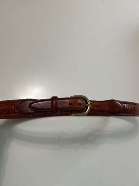 Brighton - Men's brown leather lattice belt